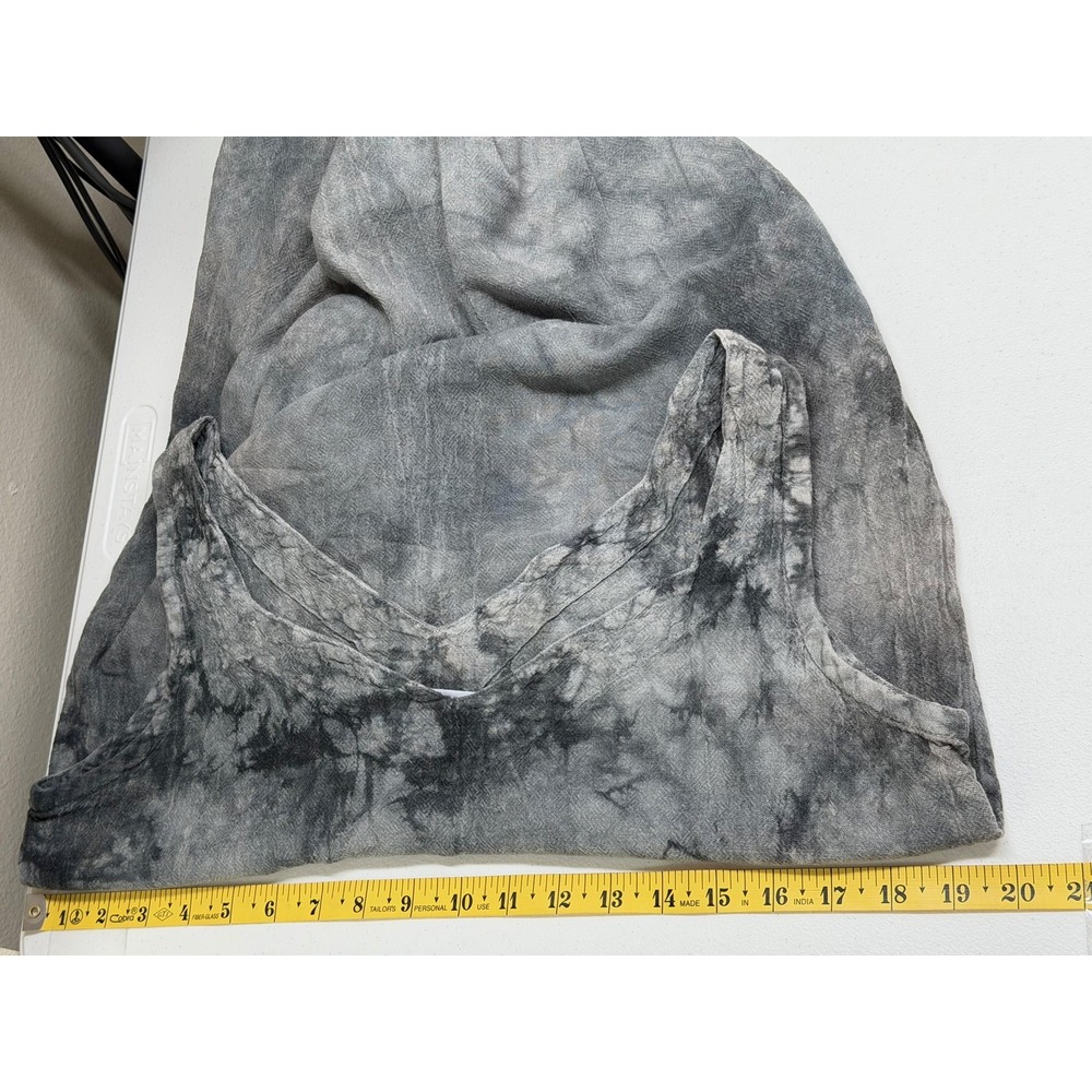 Oh My Gauze Dress Womens 1 Small‎ Medium Gray Sleeveless Midi Gauzy Lagenlook - Picture 9 of 10